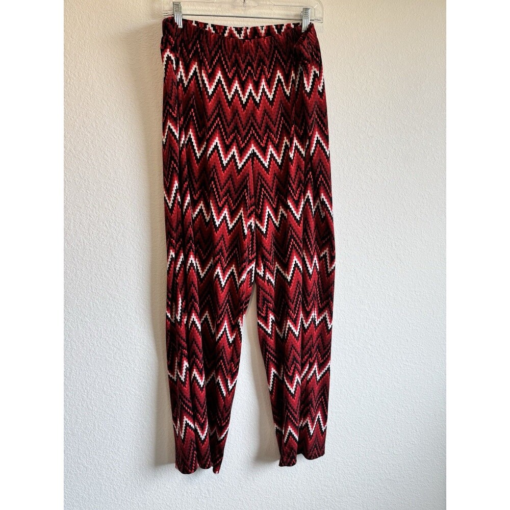 I.N. Studio Women's Red Black Pull On Palazzo Pants Stretch Non Iron Packable 3X
